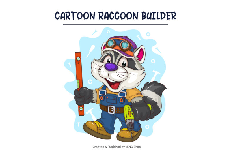Set of Cartoon Raccoons 01. T-Shirt.