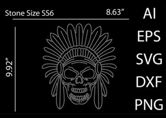 Skull Rhinestone T-shirt design Print Template