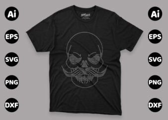 Skull Rhinestone T-shirt design Print Template