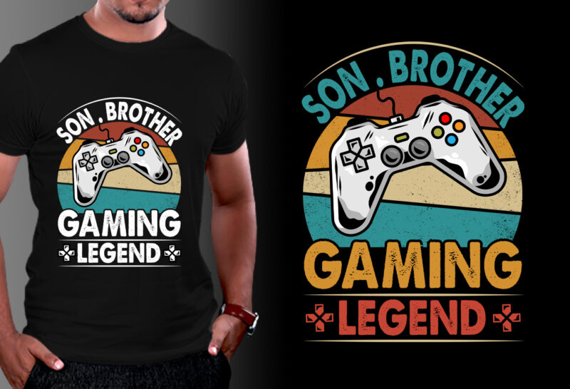 Son Brother Gaming Legend T-Shirt Design