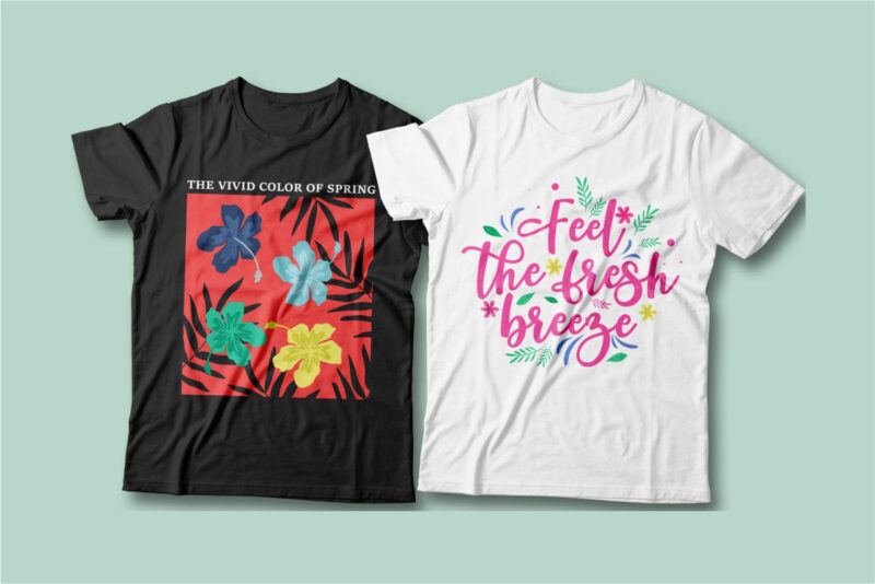 Spring t-shirt designs bundle