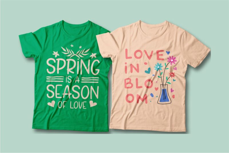 Spring t-shirt designs bundle