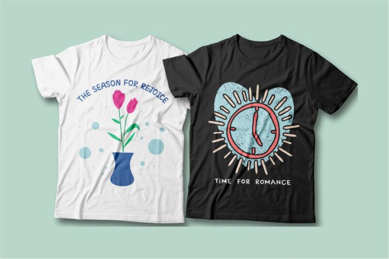 Spring t-shirt designs bundle