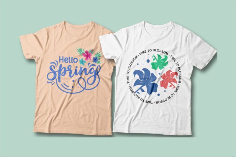 Spring t-shirt designs bundle