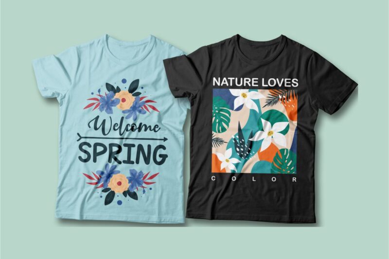 Spring t-shirt designs bundle