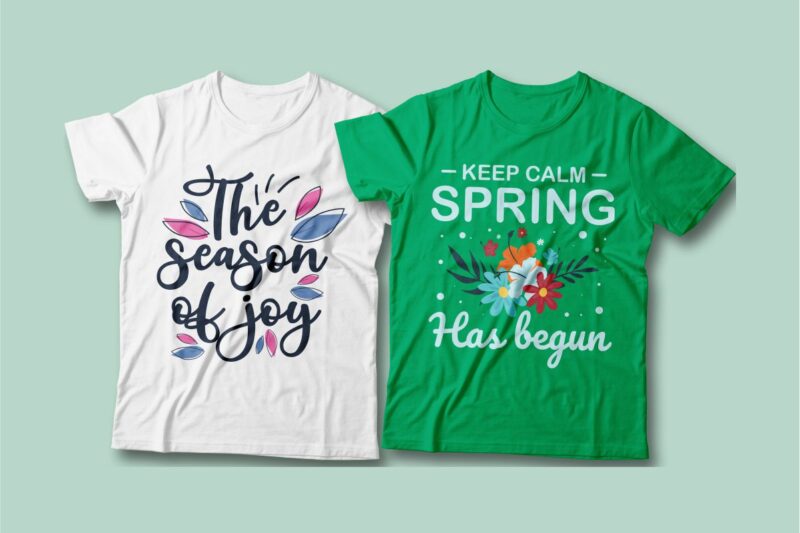 Spring t-shirt designs bundle