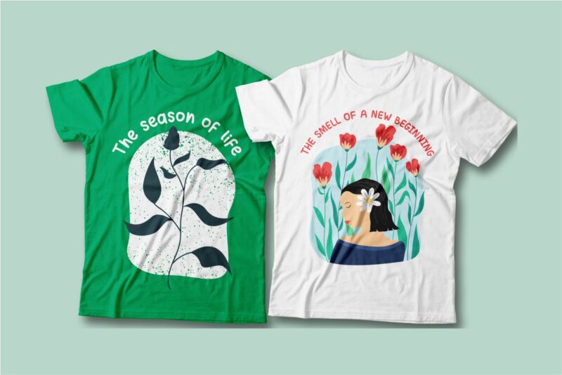 Spring t-shirt designs bundle