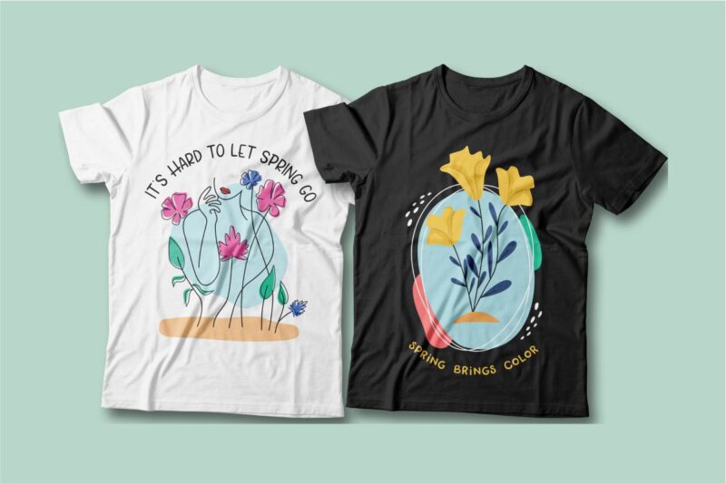 Spring t-shirt designs bundle