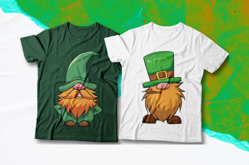 St Patrick's Day Gnomes Illustration Bundle, St Patrick's T-shirt ...