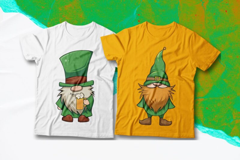 St Patrick's Day Gnomes Illustration Bundle, St Patrick's T-shirt ...
