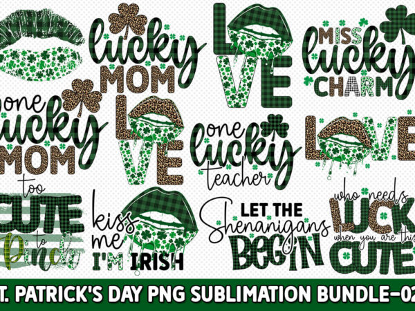 St. patrick’s day png sublimation bundle t shirt template vector