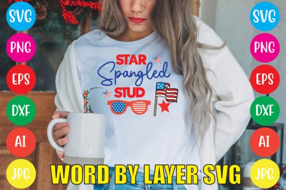 Star spangled stud svg vector for t-shirt