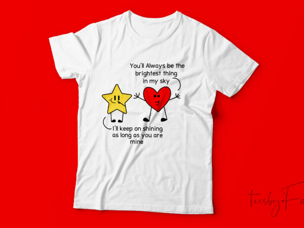 Star heart | custom made t shirt design with vector files