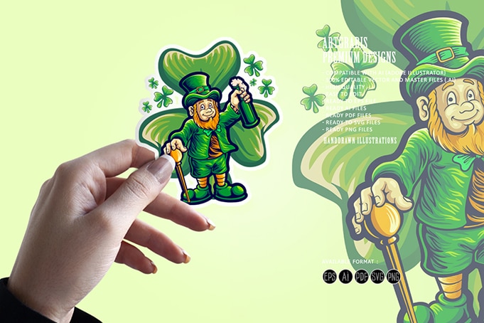 St patricks day with clover leaf background