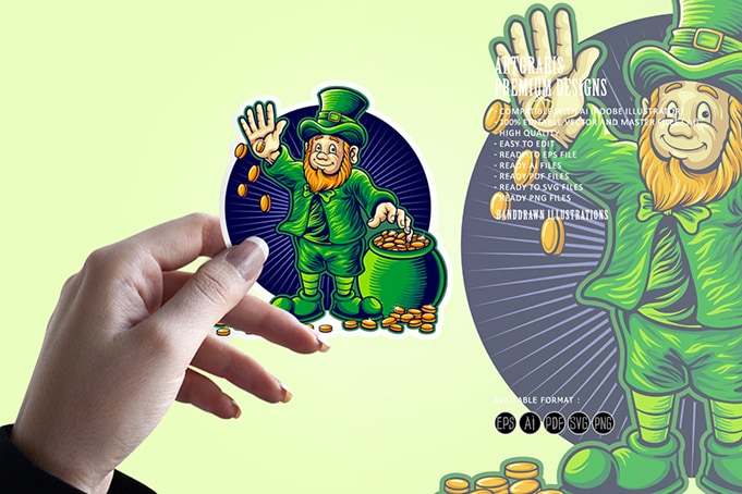 Happy st patricks day with money pot