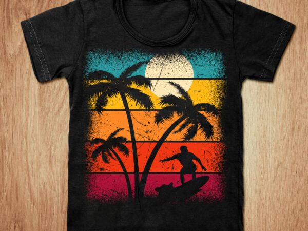 Summer beach background t-shirt design, summer shirt, california shirt, summer plamm tree tshirt, funny summer beach tshirt, summer tshirt design