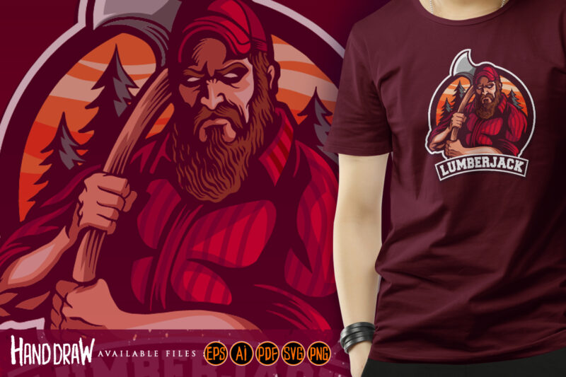 Lumberjack esport logo mascot gaming