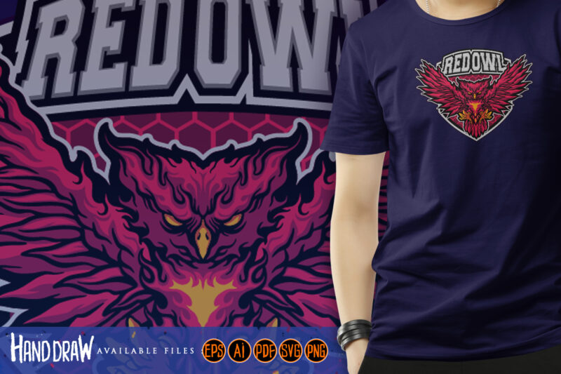 Red owl esports logo mascot