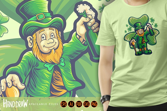 St patricks day with clover leaf background