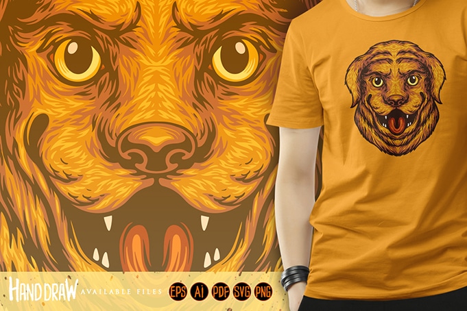 Cute dog head logo mascot