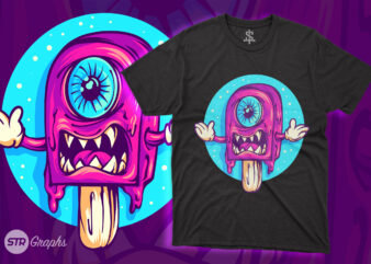 Monster Stick Ice Cream t shirt designs for sale