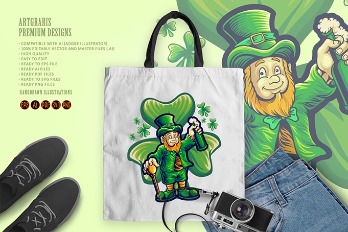 St patricks day with clover leaf background