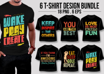 Typography T-Shirt Design Bundle For Pod