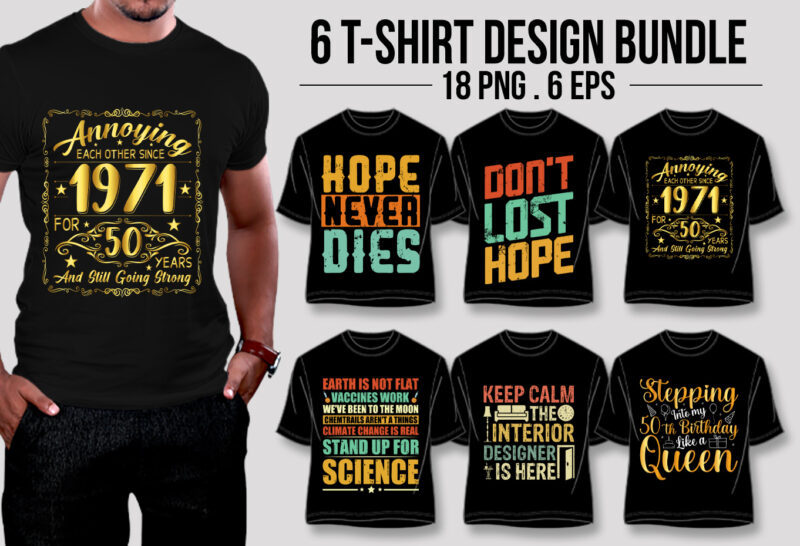 Typography T-Shirt Design Bundle