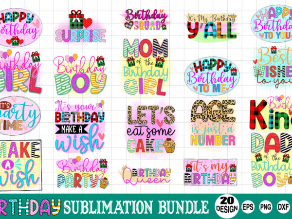 Birthday sublimation bundle t shirt template