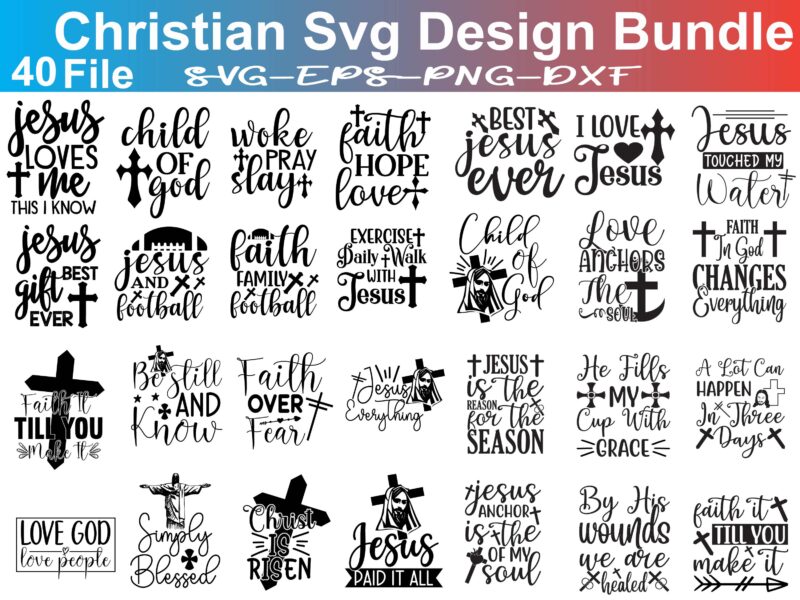 Christian Bundle SVG, Scripture Bundle, Waymaker SVG, Bible Verse Bundle, Cut Files for Cricut, Religious SVG, Jesus, God, Faith svg dxf