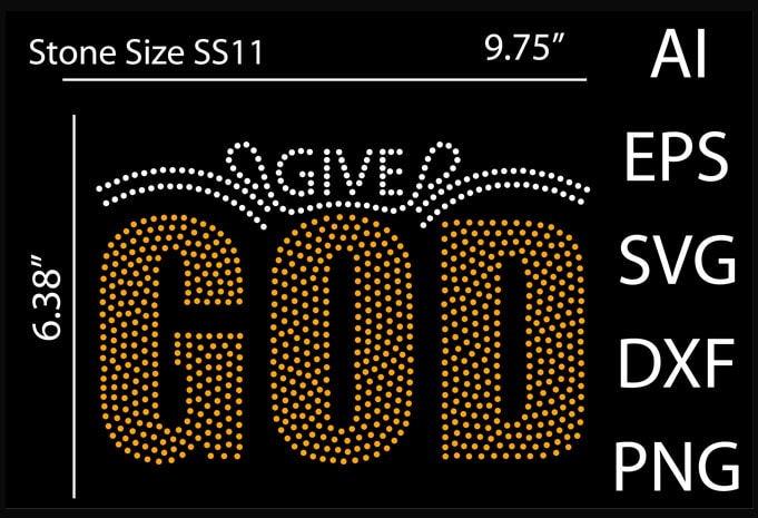 Give god rhinestone design