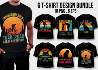 Vintage Retro Sunset T-Shirt Design Bundle