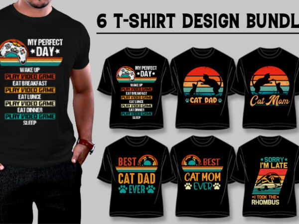 Vintage retro sunset t-shirt design bundle