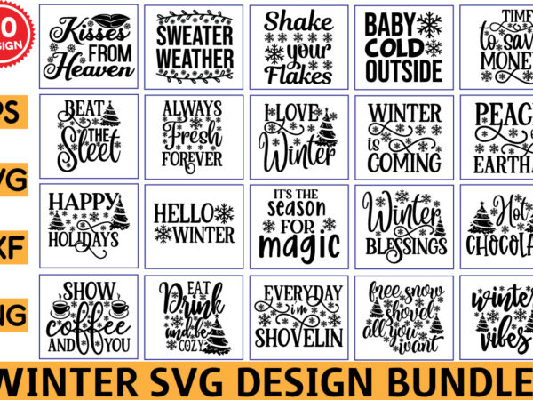 Winter svg bundle t shirt design for sale