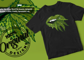 Weed Lips, Wake and Bake, 420, Bob Marley, weed, marijuana, vector t-shirt design, 420 Weed Vector