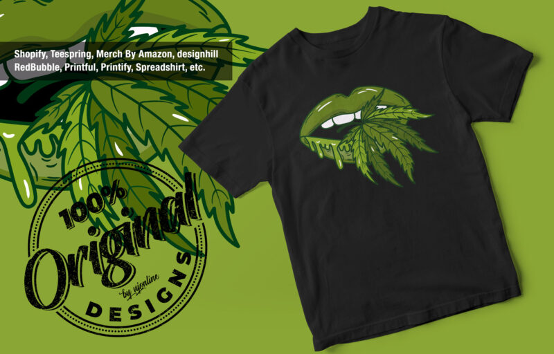 Weed Lips, Wake and Bake, 420, Bob Marley, weed, marijuana, vector t-shirt design, 420 Weed Vector