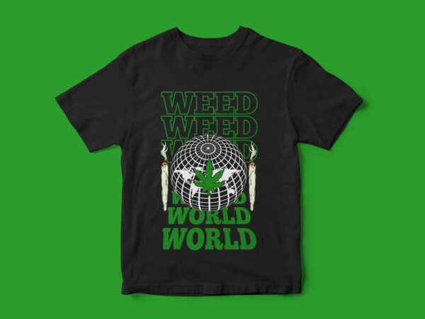 Weed world t-shirt design, weed, marijuana, weed leaf, weed vector design, 420