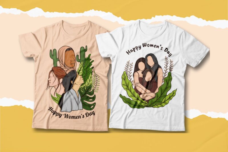 Women’s Day Illustration Bundle, Women’s Day Sublimation, Women’s Day T-shirt Designs
