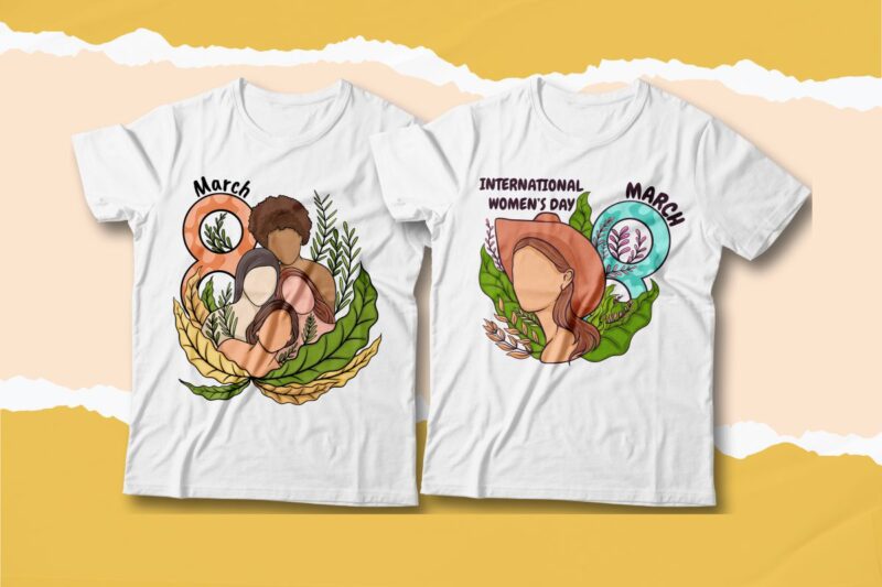 Women’s Day Illustration Bundle, Women’s Day Sublimation, Women’s Day T-shirt Designs