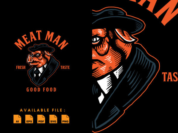Meat man tshirt design
