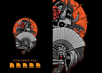Geisha Devil Tshirt Design