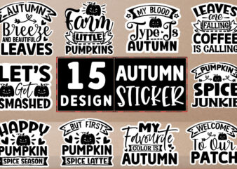 Autumn stickers Design Bundle