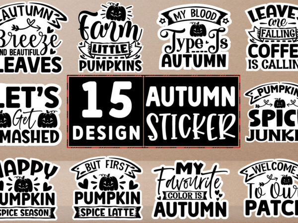 Autumn stickers design bundle