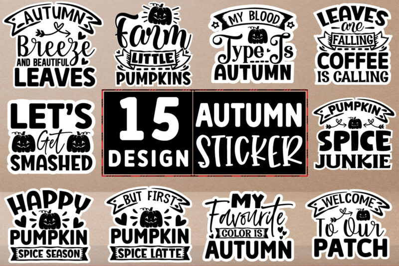 Autumn stickers Design Bundle