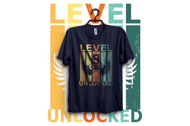 Level 9 Unlocked Typography T-shirt