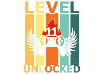 Level 11 Unlocked Typography T-shirt