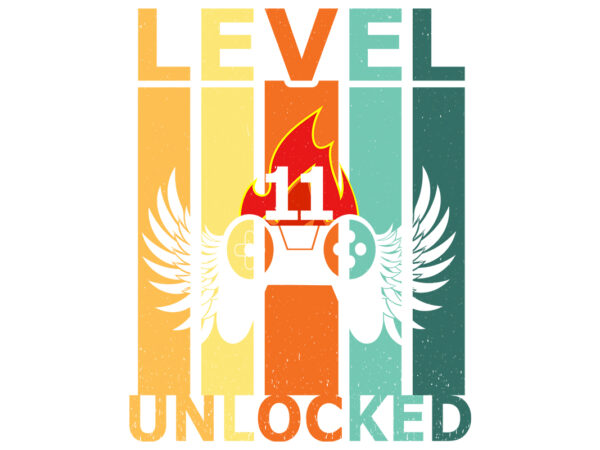Level 11 unlocked typography t-shirt