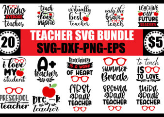 teacher svg bundle t shirt designs for sale