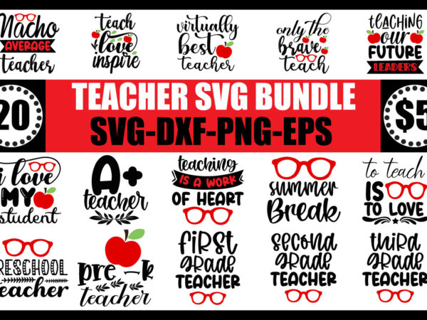 Teacher svg bundle t shirt designs for sale