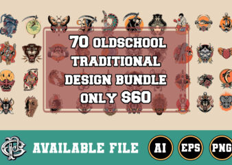 70 traditional tattoo design bundle